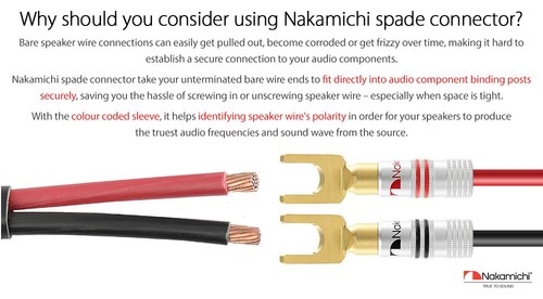 Nakamichi Excel Series 24k Gold Plated Spade Y Banana Plug 12-18 AWG Gauge Si... - Picture 3 of 9