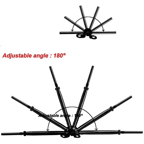 Herrajes para barandilla de cable negro 3/16, 12 pares de rieles de cable de acero inoxidable negro... - Imagen 2 de 6