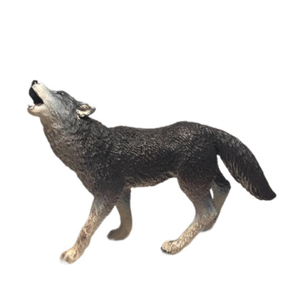 Wild Safari Ltd Grey Wolf Wildlife Figure Figurine Plastic 1998 3'' Gray Rare