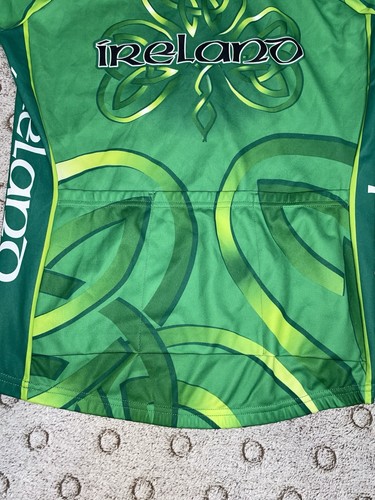 IRELAND SANTINI CYCLING TEAM JERSEY RARE TEAM JERSEY SIZE L SMS GREEN 1/4 ZIP - Picture 14 of 17