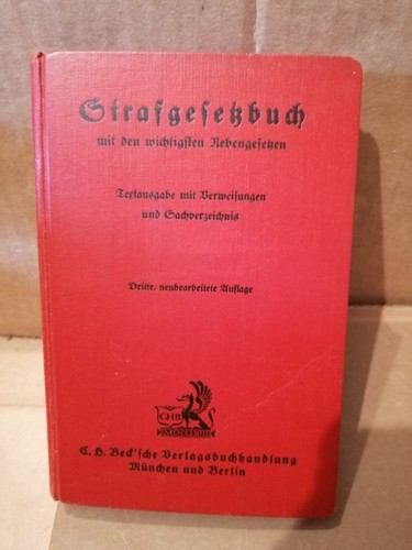 Buch  Strafgesetzbuch von 1936 Deutsches Reich  Deutsche Reichsgesetze - Bild 1 von 2