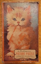 Vintage Whitman Masterpiece Puzzle Mischievous Kitten