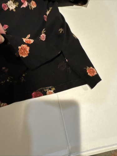 T-shirt J Jill Luxury Supima collo barca manica lunga nera floreale casual elasticizzata XL - Foto 5 di 10