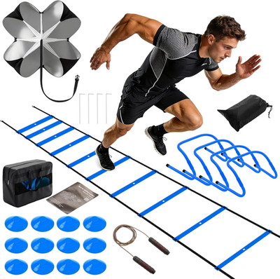 Agility Ladder Speed Training Equipment, Football Practice Set with 20Ft Ladder,