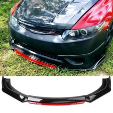For Honda Civic Si Coupe 2000-2015 Front Bumper Splitter Red Lip Glossy Black