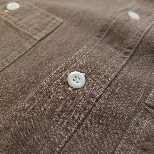 LNWOT BEAMS Made in Japan Selvedge Salt Pepper Chambray S/S Work Shirt Medium - Picture 4 of 9