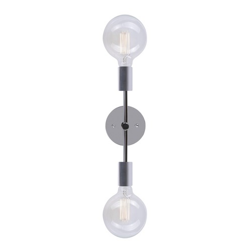 Forte Lighting 7117-02 Baton 2 Light Wall Sconce - Chrome - Picture 4 of 7