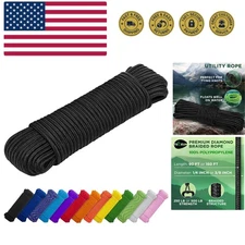 Rope – 90 Feet x 3/8 Inch 10mm – – Strong All-Purpose Utility Rope – Camping,...