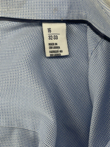 Camisa de vestir calibrada para hombre ajuste sin planchar abotonada azul 16 32-33 - Imagen 4 de 7