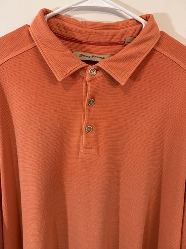 Tommy Bahama Hombre Polo Seda Mezcla Algodón Manga Corta Naranja 2XL - Imagen 3 de 8
