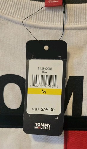 NWT WOMEN'S TOMMY HILFIGER WHITE GRAPHIC CREW NECK SWEATSHIRT MEDIUM MSRP $59.00 - Picture 6 of 12