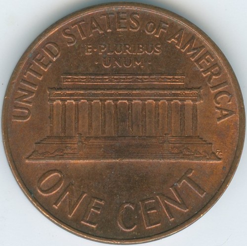 United States 1965 1 Cent Lincoln Memorial KM#201 Bronze - Picture 3 of 4