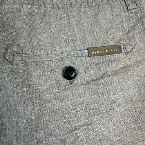 Perry Ellis Herren Kordelzug Leinenmischung Beige Shorts Größe 32 - Bild 8 von 10