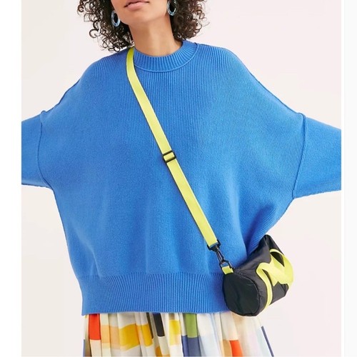 Free People Easy Street Ribbed Tunic Sweater Blue Size M - Picture 2 of 13