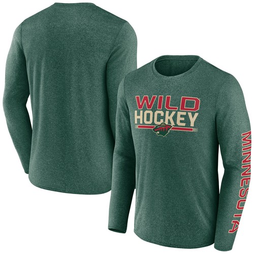 Men's Fanatics Heather Green Minnesota Wild Sweep Iconic Synthetic Long Sleeve
