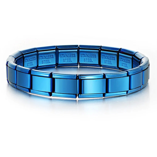 Modische bunte elastische italienische Charm Gliederkette Edelstahl Armband - Bild 29 von 42