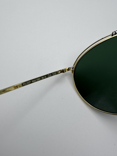 1980 Archive Vintage '80s Ultra Rare Gold Sunglasses Frames Police Hand Made ITA - Foto 5 di 5
