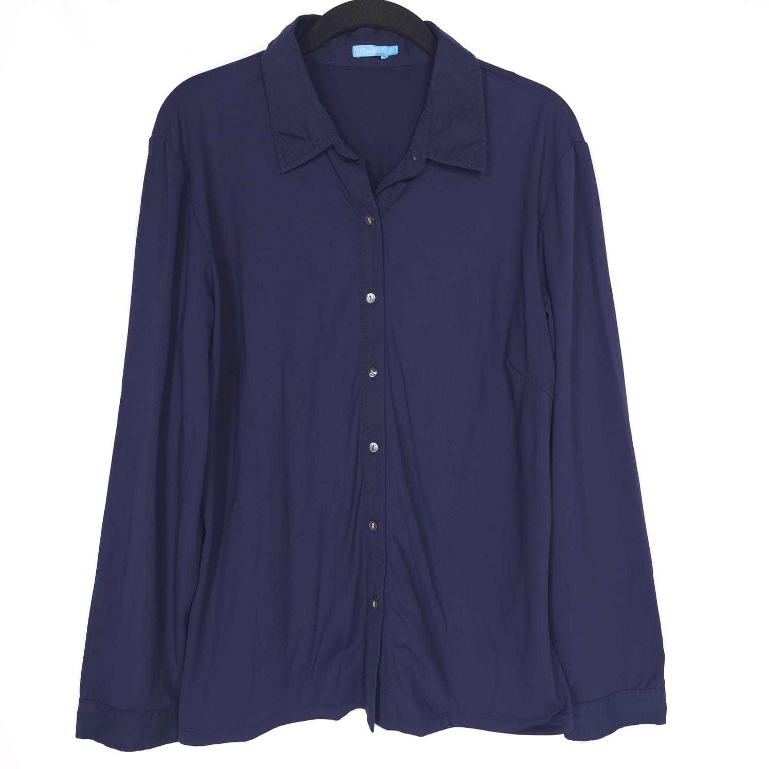 J. McLaughlin Navy Button Front Stretch Blouse Sh… - image 5