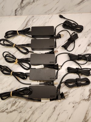 LOT OF 5 Lenovo 65w USB-C ADLX65YLC2D Power Charger Adapter w/ Power Cable OEM