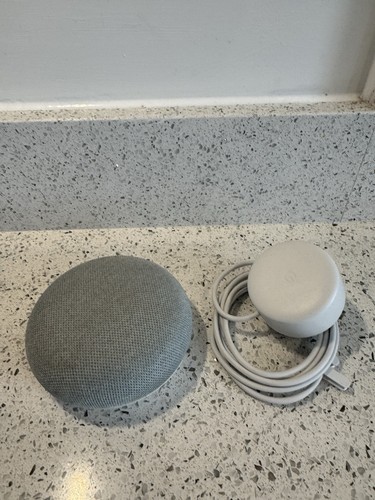 Google Home Mini Chalk Grey Model H0A 1600 Smart Speaker & Power Supply Tested - Picture 1 of 6