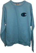 Vintage Champion Crewneck LS Blue Sweatshirt Large C Logo Size Medium