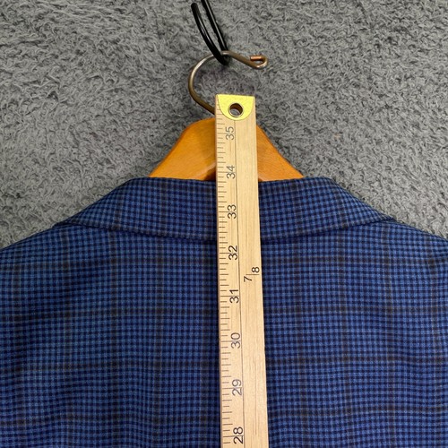 Canali Blazer Mens Travel Wool Blue Gun Club Check Single Breasted 42L - Picture 9 of 18