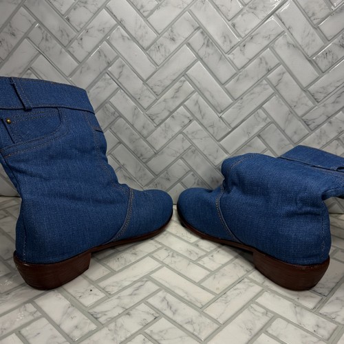Damen Denim Jeans Pocket Slouch Boots EU 38 US 7,5 Blau - Bild 6 von 8
