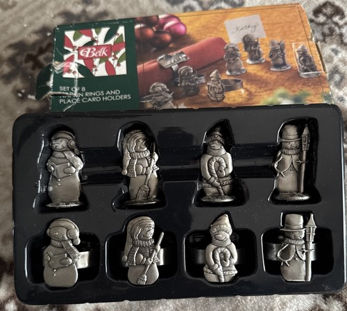 Juego de 8 servilleteros navideños y tarjeteros caja original BELK - Imagen 5 de 7