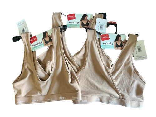 Confezione 3 Reggiseno Premaman Hanes Salotto Infermieristica Bralette Medium SPEDIZIONE GRATUITA - Foto 3 di 3