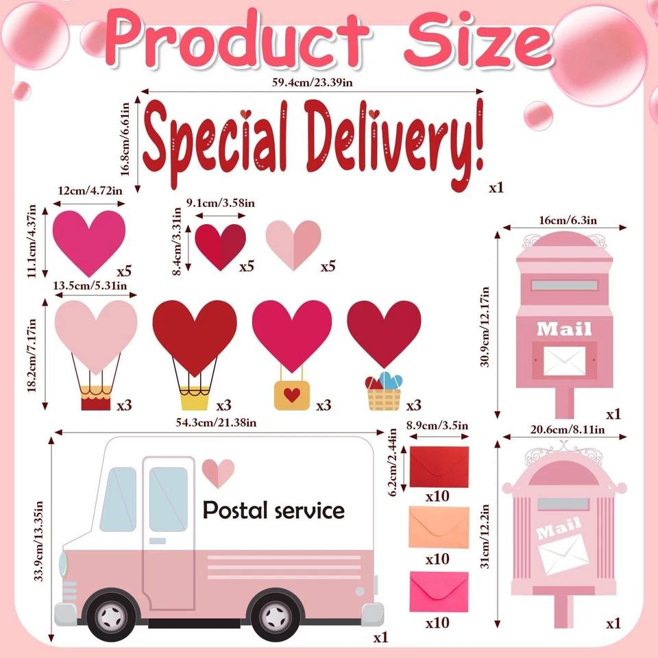 144pcs Valentine’s Day Bulletin Board Classroom Decorations Set Special Deliv... - Image 2 of 4
