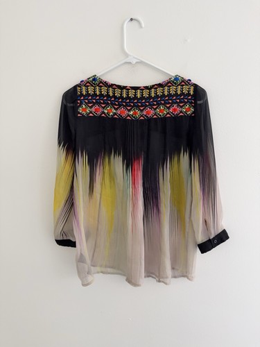 Maeve Ombré Embroidered Sheer Blouse 8 - Picture 6 of 6