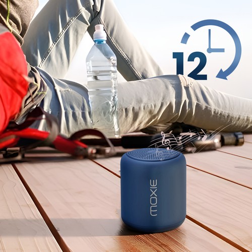 Moxie, Tragbarer Bluetooth-Lautsprecher wasserdicht 12 Std. Akkulaufzeit, Blau - Bild 5 von 6