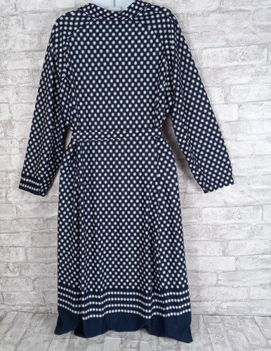 Vestido Lands End Lunares Cinturón Mujer 18 XL Azul Marino Blanco Costero Madura Carrera - Imagen 2 de 7
