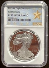 2020-W $1 SILVER AMERICAN EAGLE NGC PF70 First Releases : 06993