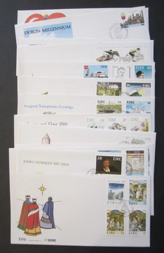 Eire - Ireland, 13 First day covers, 1988.  Olympics, Flowers, Police