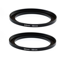  2-Pcs 52-58MM Step-Up Ring Adapter, 52mm to 58mm Step Up Filter
