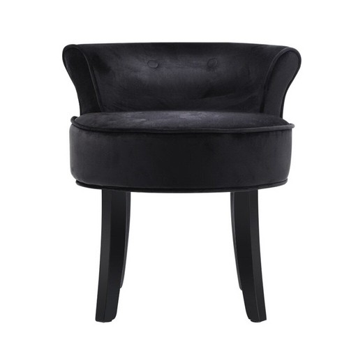 Artiss Velvet Vanity Stool Backrest Stools Dressing Table Chair Makeup Bedroom - Picture 3 of 8