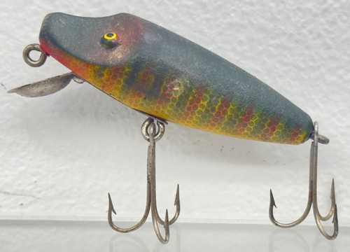 Vintage Paw Paw Lippy Joe Tack Eye Wood Crankbait Bass Fishing Lure Pikie READ