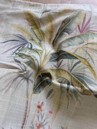 Pottery Barn ~LIA PALM TROPICAL~ SHOWER CURTAIN ~HIBISCUS~ BUTTERFLY AQUA - Picture 8 of 12