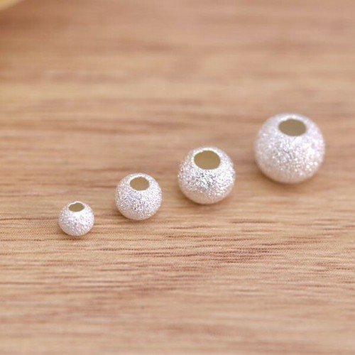 S925 Sterling Silver Round matte Seamless Spacer Beads size: 3mm 4mm 5mm 6mm - Picture 3 of 3