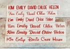 RED - Names X 10 Stickers Vinyl Decal Wine Glass Hen Wedding Personalised Bauble
