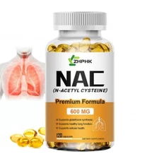 NAC N-Acetyl Cysteine 600 mg 120 Capsules - Antioxidant,Tracheal & Lung Function
