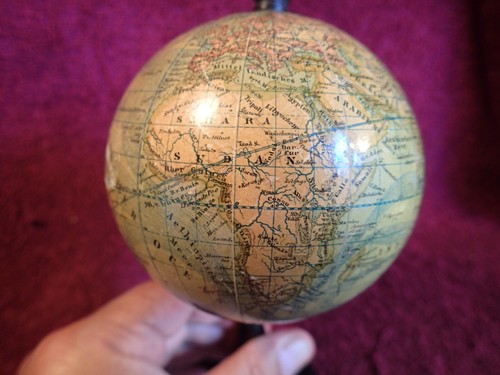 ANTIQUE SMALL ( diam 10 cm / 4 inches) GLOBE HEYMANN BERLIN GERMANY GERMAN - Picture 3 of 11