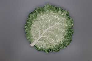 Fitz-And-Floyd-Cabbage-Leaf-Saucer-Plate-Ironstone-Serving-Dish-6-5-034-Diameter