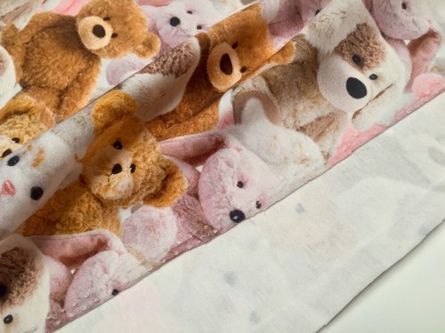 Dulce Tela de OSO DE PELUCHE - Elástico Algodón Perro Gato Jersey Material 160 cm de Ancho Rosa - Imagen 4 de 6