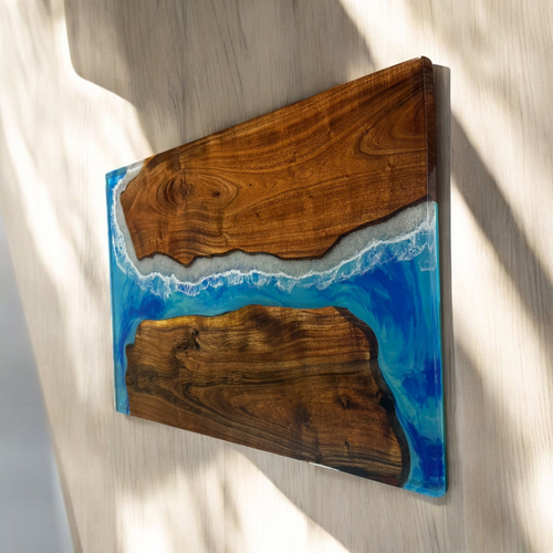 Rectangle Epoxy Resin Dining Table Countertop Live Edge Wood Bedromm Furniture - Picture 2 of 8