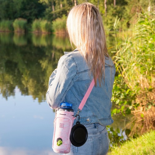 Made Easy Kit Water Bottle Carrier w/ Pocket for Dog Waste Bags, Shoulder Strap - Picture 106 of 160