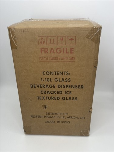 Redfern 2,5 Gallonen 10L Großer Glas Getränkespender Edelstahl Zapfen & Ständer - Bild 4 von 4