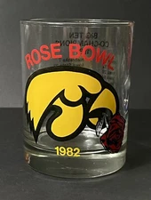 Iowa Hawkeyes 1982 Rose Bowl / 1981 Big Ten Champions Coach Hayden Fry 4” Glass