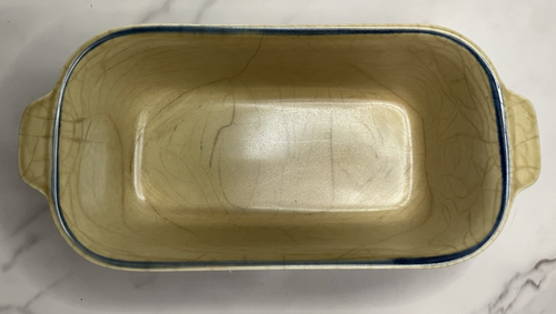 EUC Pfaltzgraff Folk Art - Loaf Dish 2 qt. - 9x5x3 - #235 - Tan & Blue - Picture 5 of 7